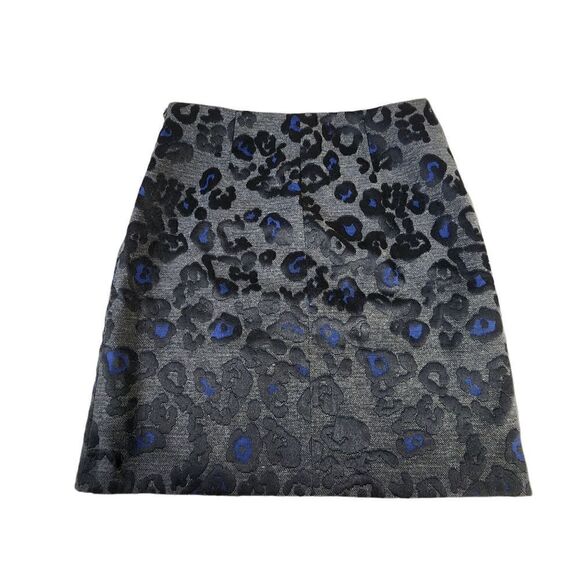 Ann Taylor Leopard Jacquard Floral Skirt - Picture 2 of 11